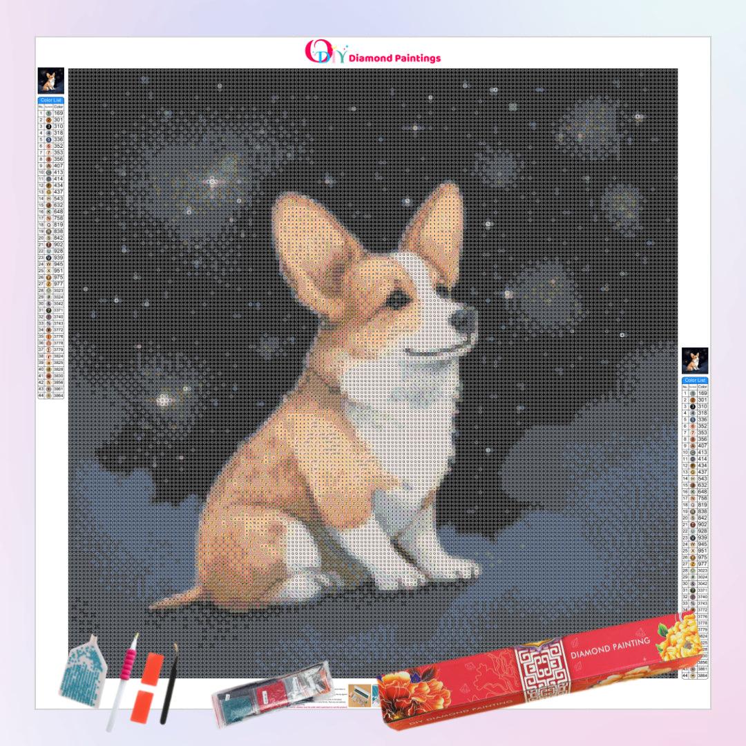 Corgi Dog Art - 5D Diamond Painting 