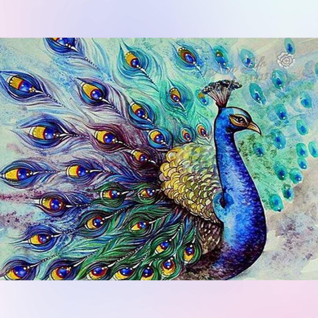 Peacock Showing Its Tail Diamond Painting