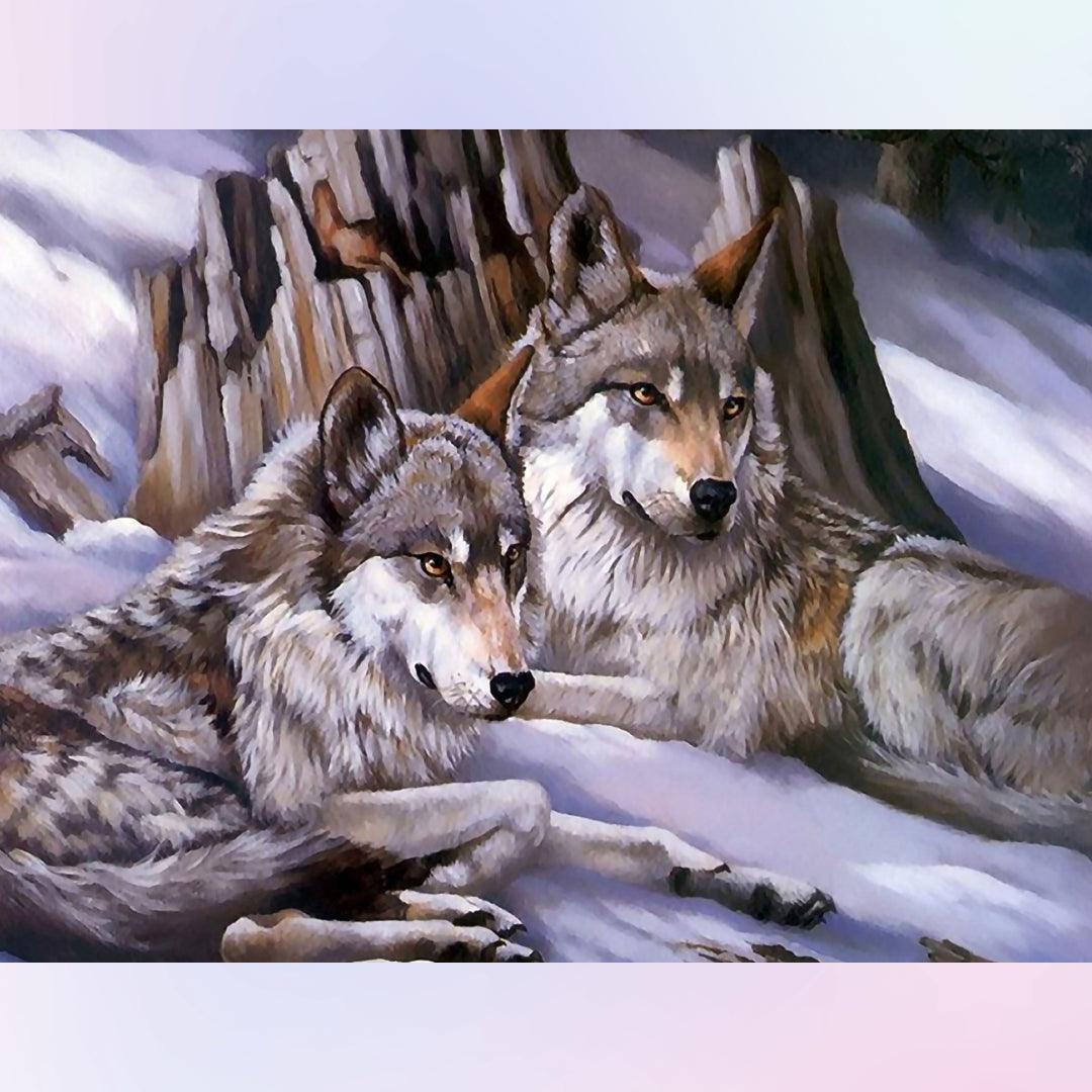 Wolf in the Snow Diamond Painting