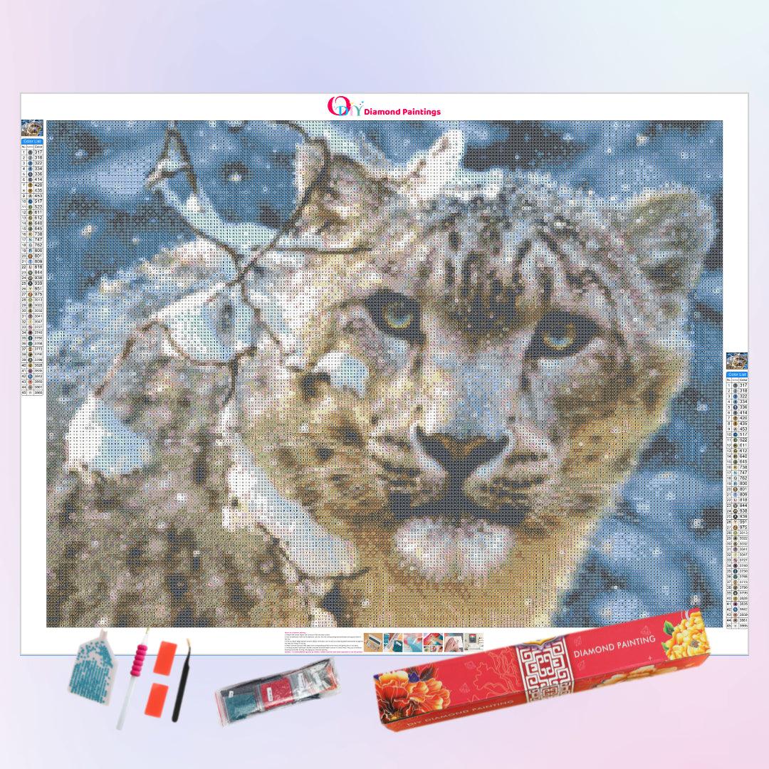 Leopard in the Snowy Day Diamond Painting