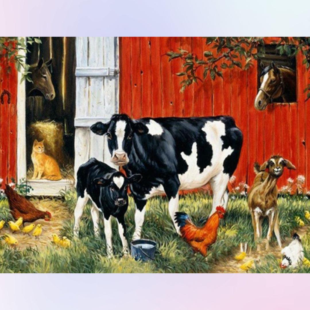 Cow in the Farm Diamond Painting