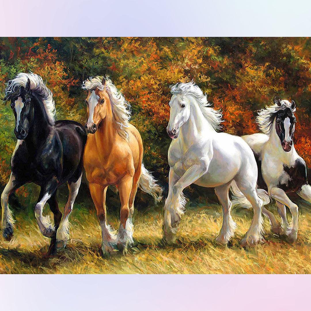 Horses Galloping Diamond Painting