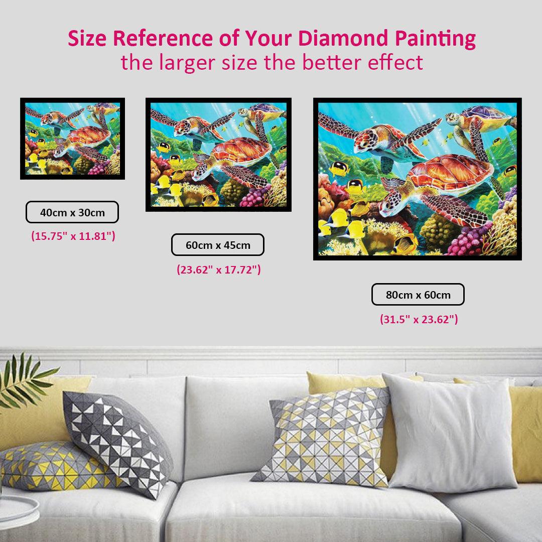 Turtles Meet with the Little Fishes Diamond Painting