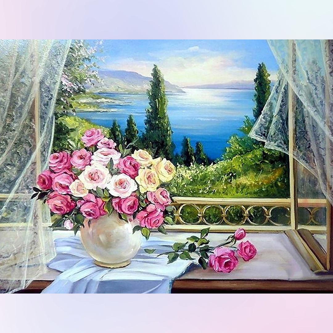Facing the Sea the Heart is Warm and the Flowers Are Blooming Diamond Painting