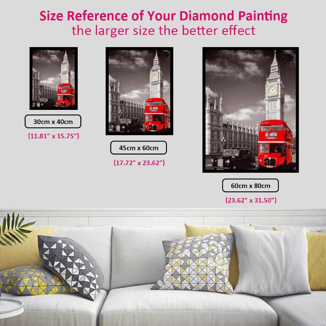 London Red Bus and Big Ben Diamond Painting