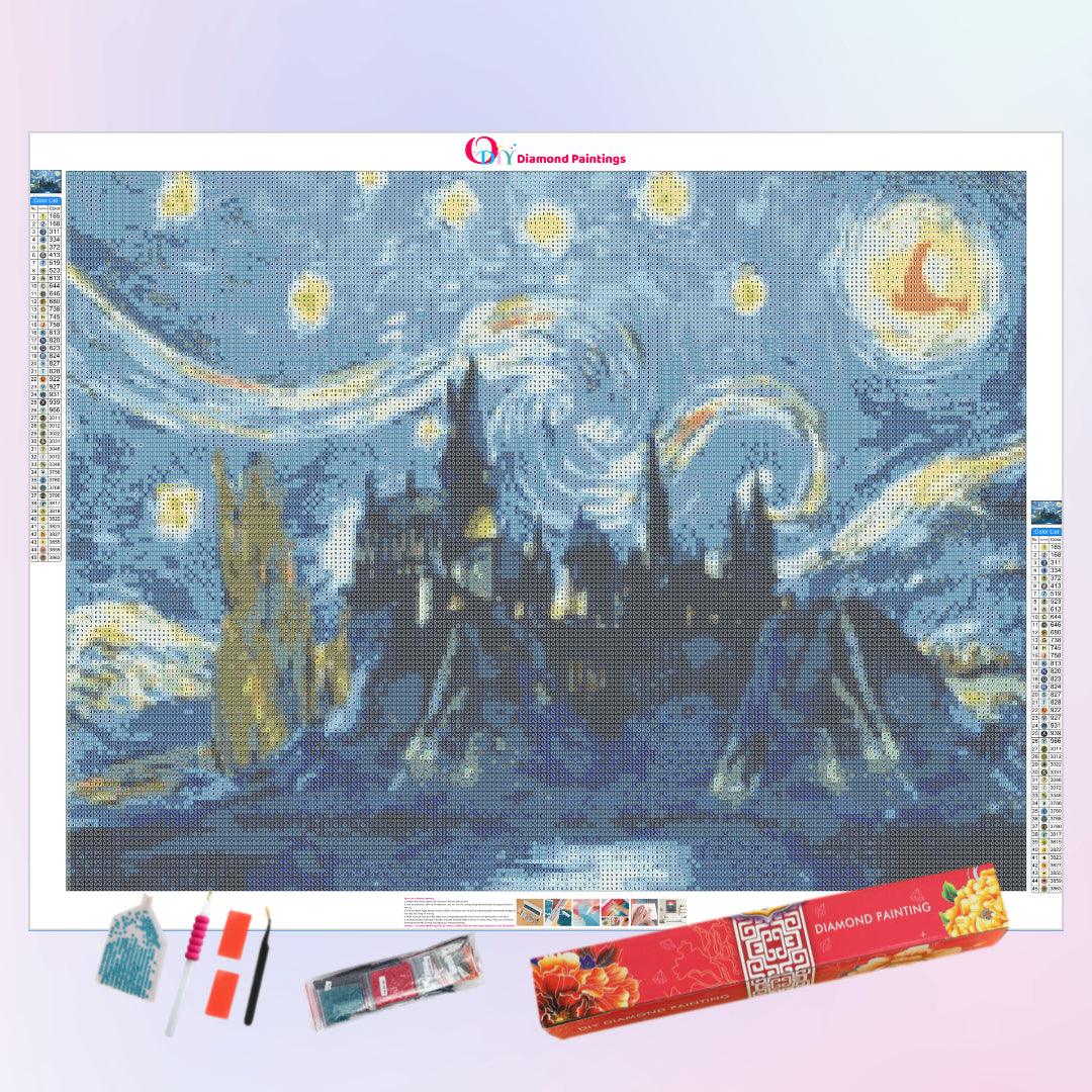Hogwarts Castle in the Starry Night Diamond Painting