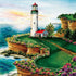 Lighthouse in the Seaside Garden Diamond Painting
