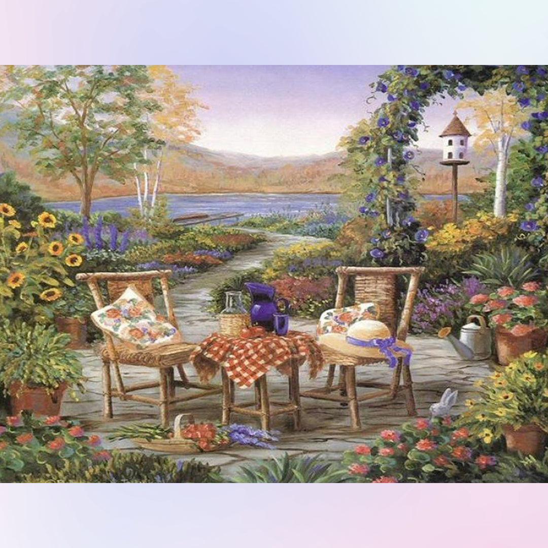 Peaceful Garden in the Countryside Diamond Painting