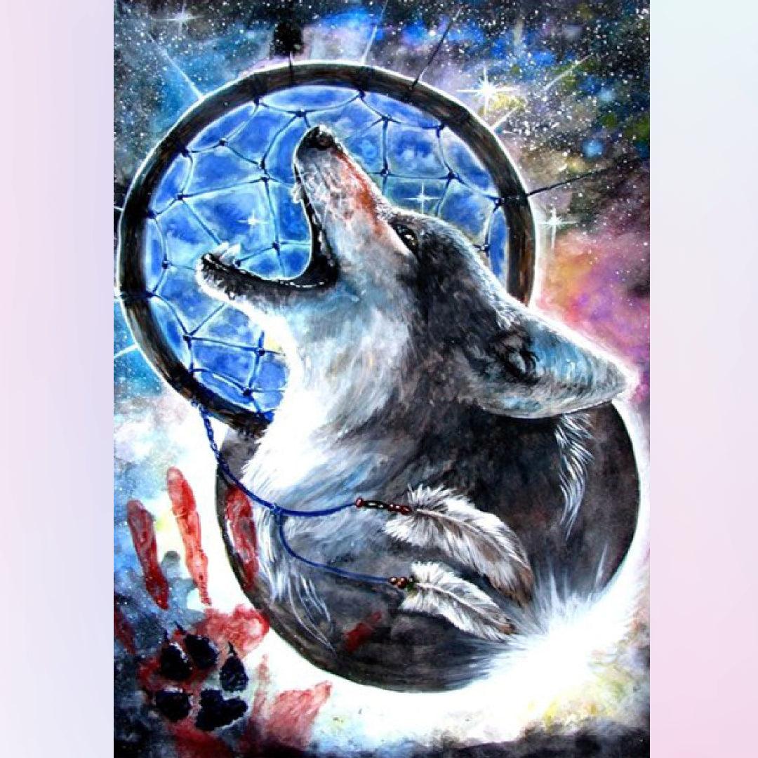 The Wounded and Angry Wolf Diamond Painting
