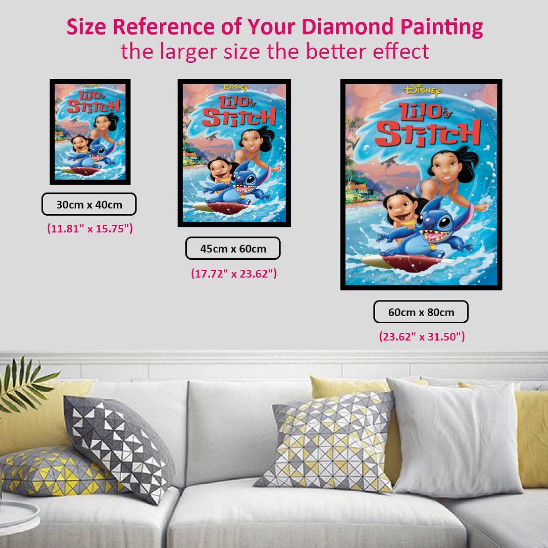 Lilo & Stitch Love Surfing Diamond Painting
