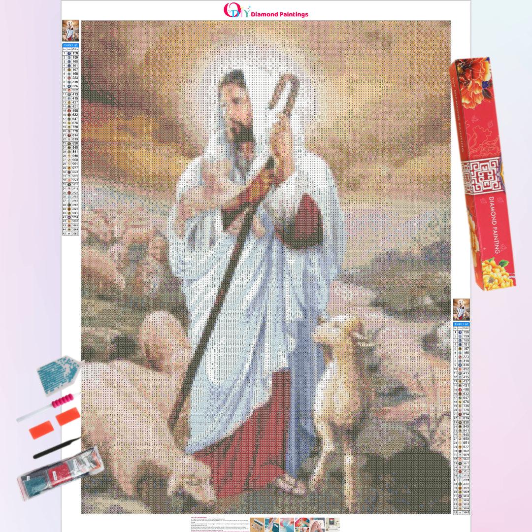 Jesus Herding Sheep Diamond Painting