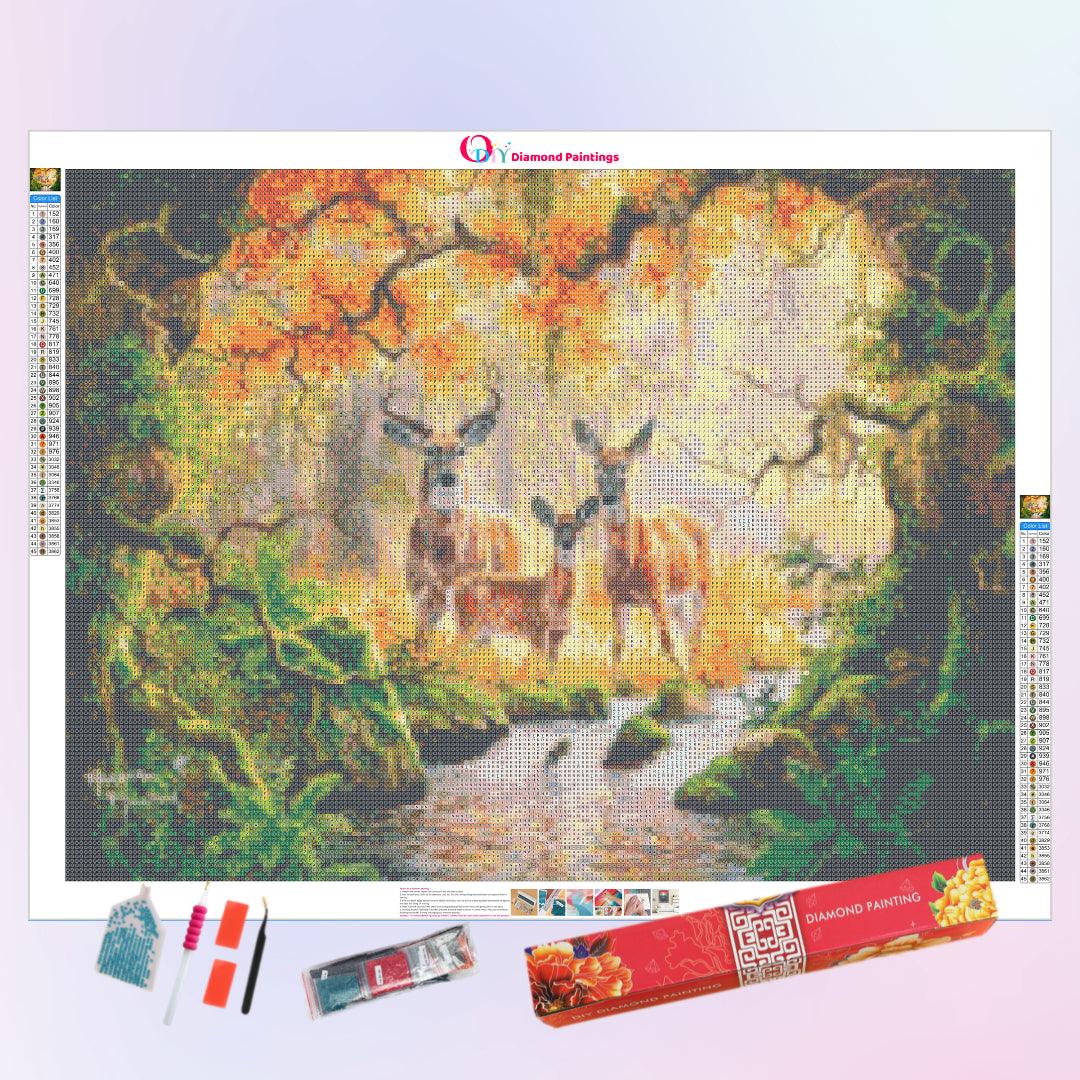Deer in the Forest Diamond Painting