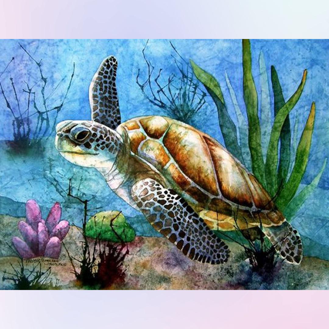Turtle in the Deep Sea Diamond Painting