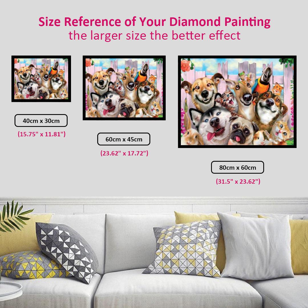 Cute Animals Group Photo in Spring Diamond Painting