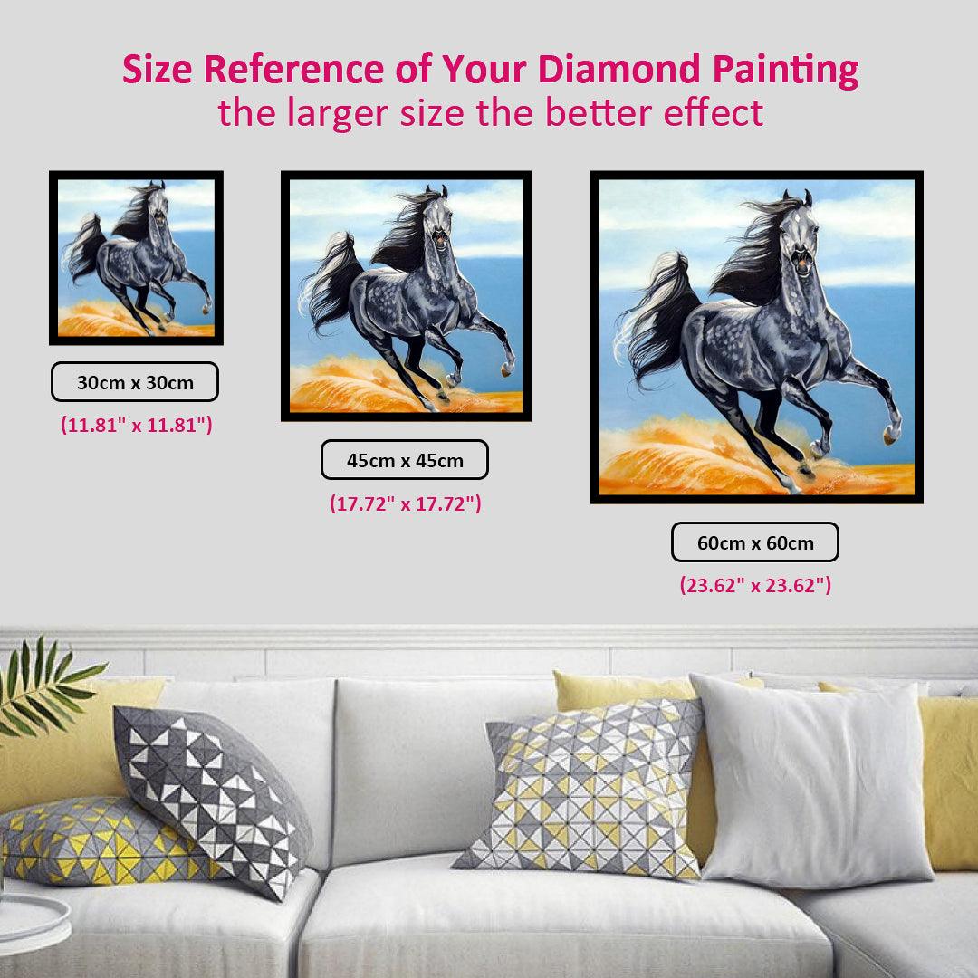 Black Beauty Galloping in the Desert Diamond Painting