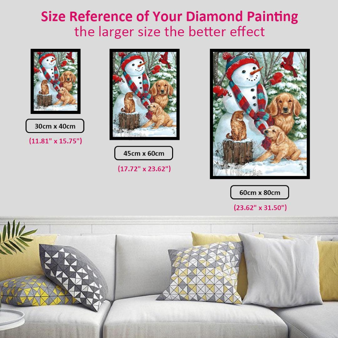 Cute Snowman with Friends Diamond Painting