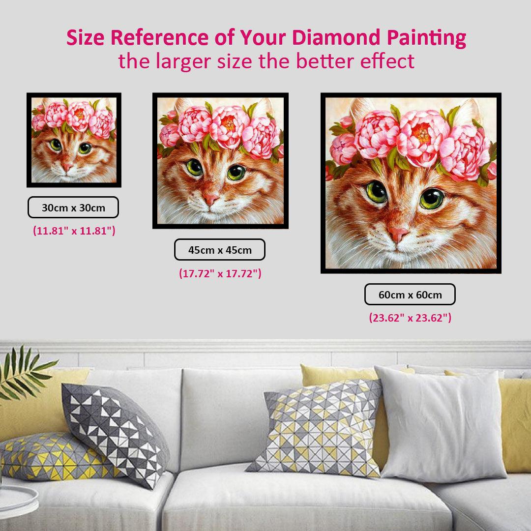 Cat with Flower Crown Diamond Painting