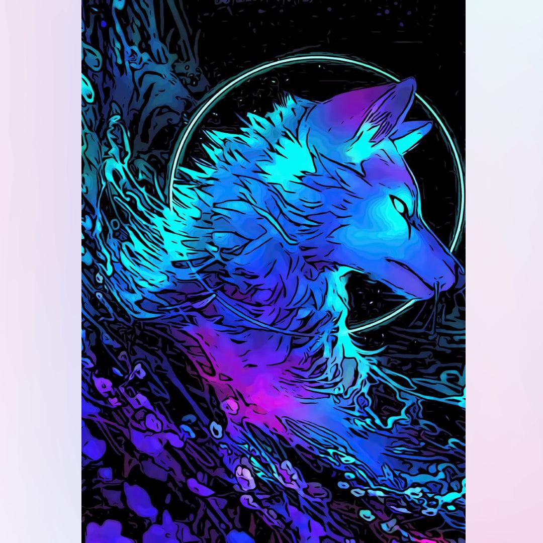 Neon Wolf Diamond Painting