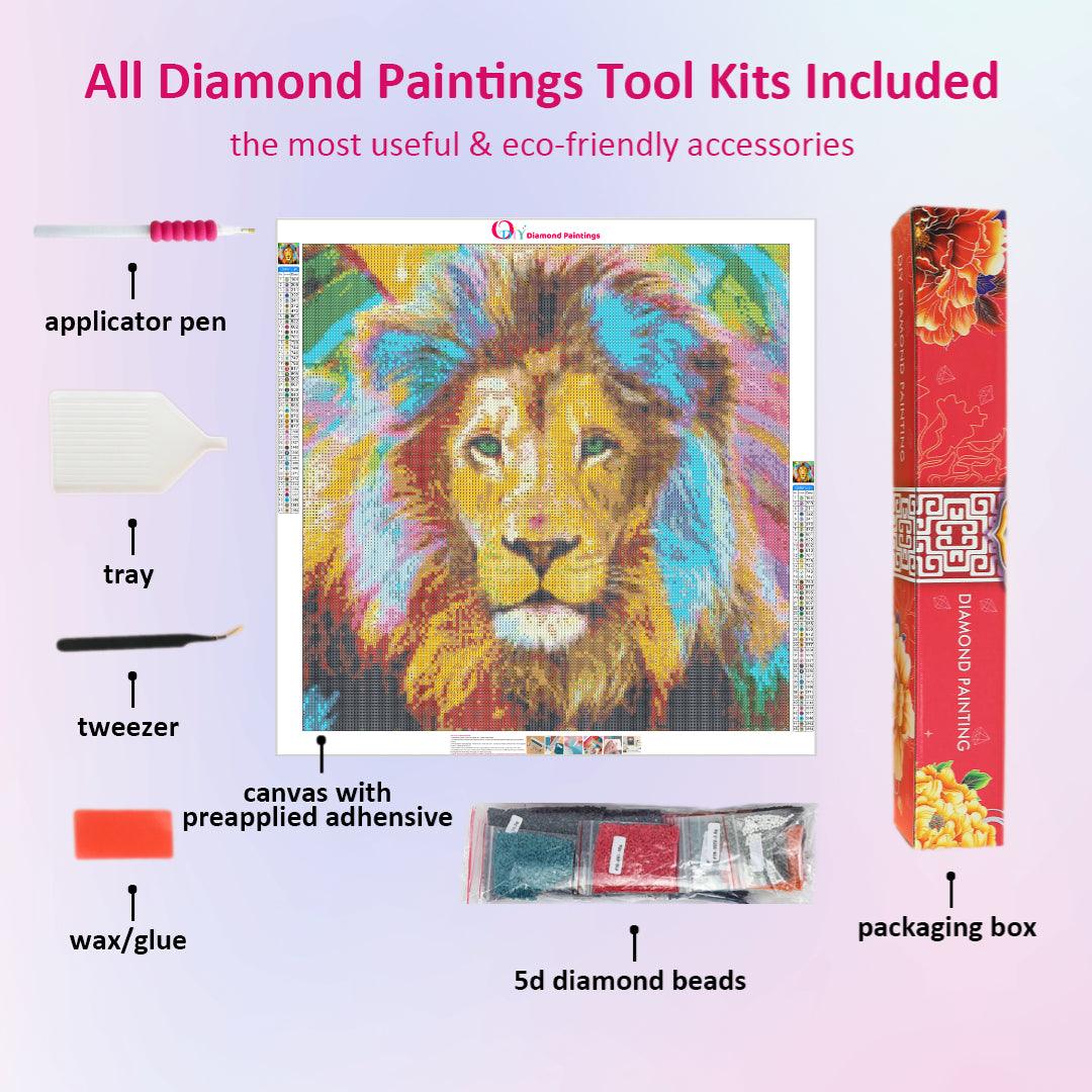 Lion in Rainbow Color Diamond Painting