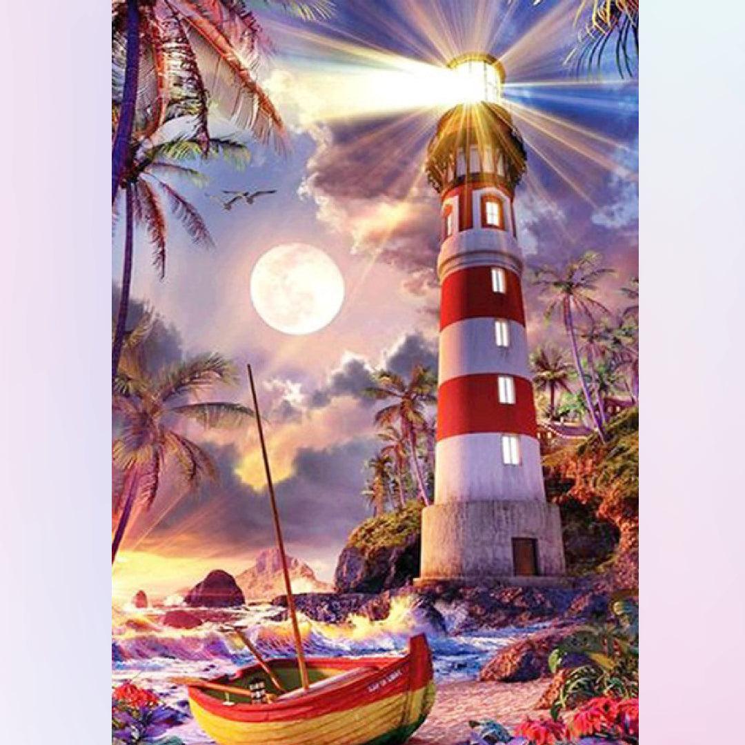 Lighthouse at Sunset Diamond Painting