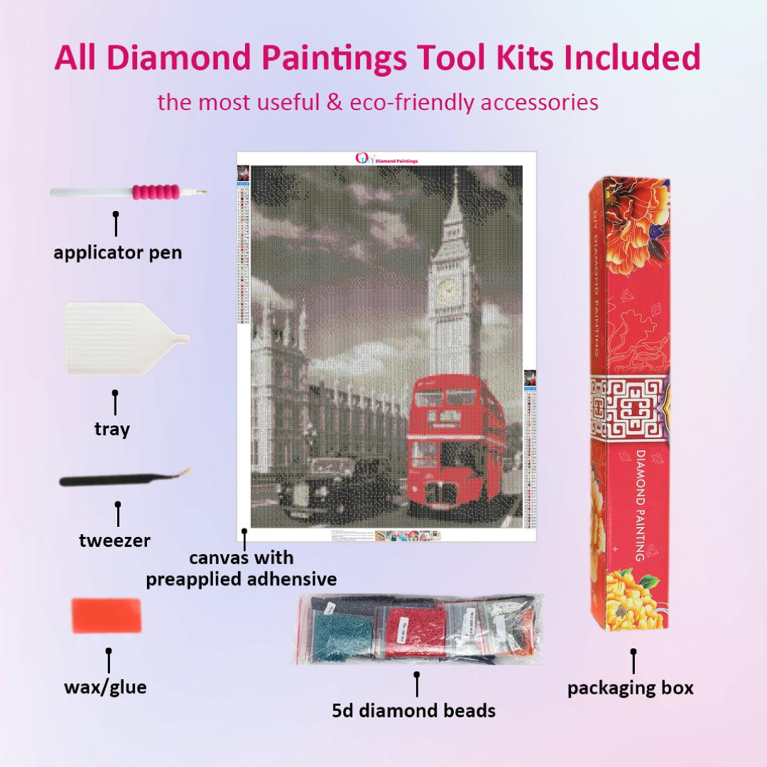 London Red Bus and Big Ben Diamond Painting