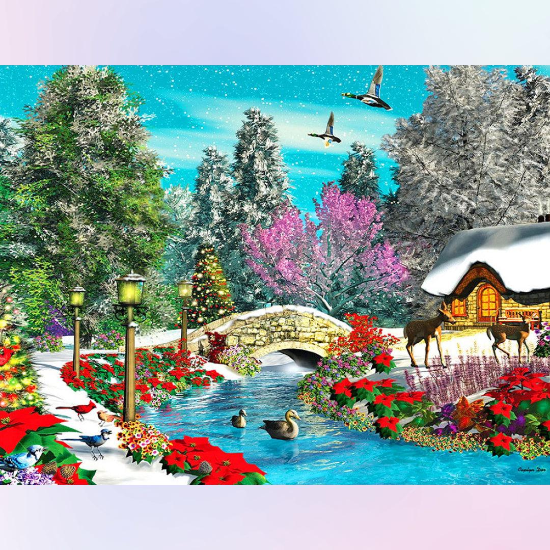 Countryside in the Winter Diamond Painting