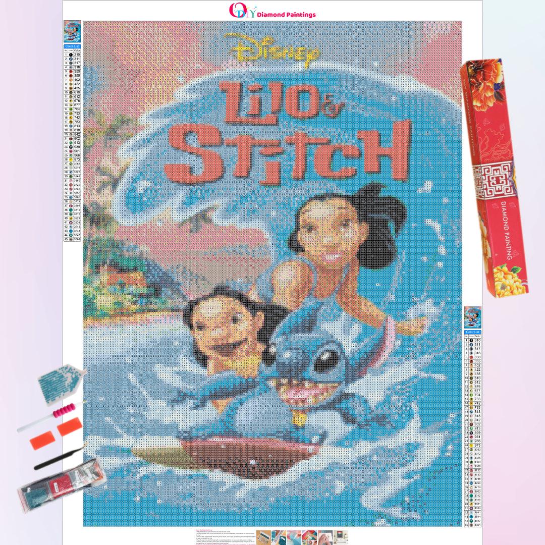 Lilo & Stitch Love Surfing Diamond Painting