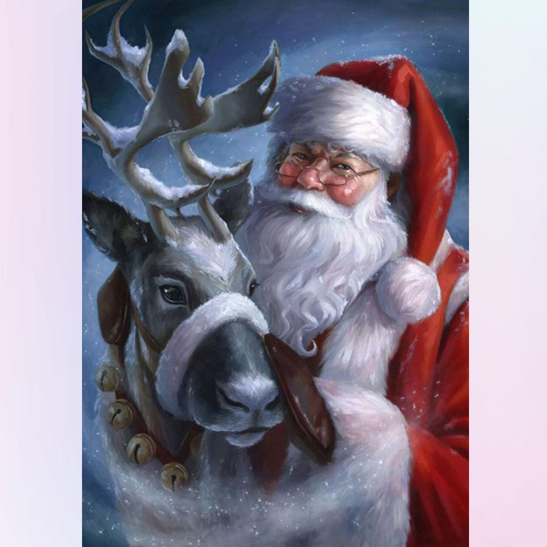 Santa Claus and Santa Deer Diamond Painting