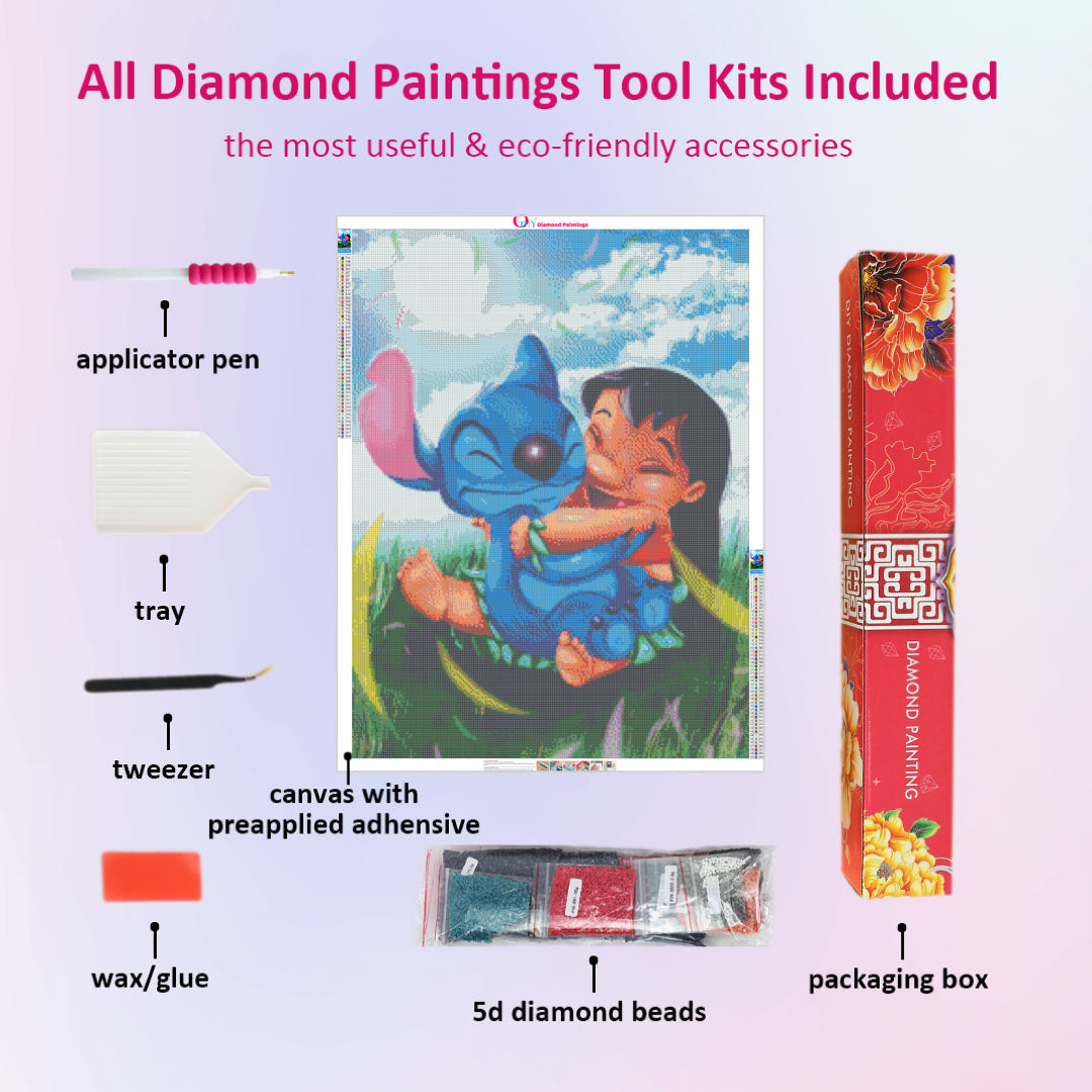 5D Diamond Painting Lilo Hugging Stitch Kit