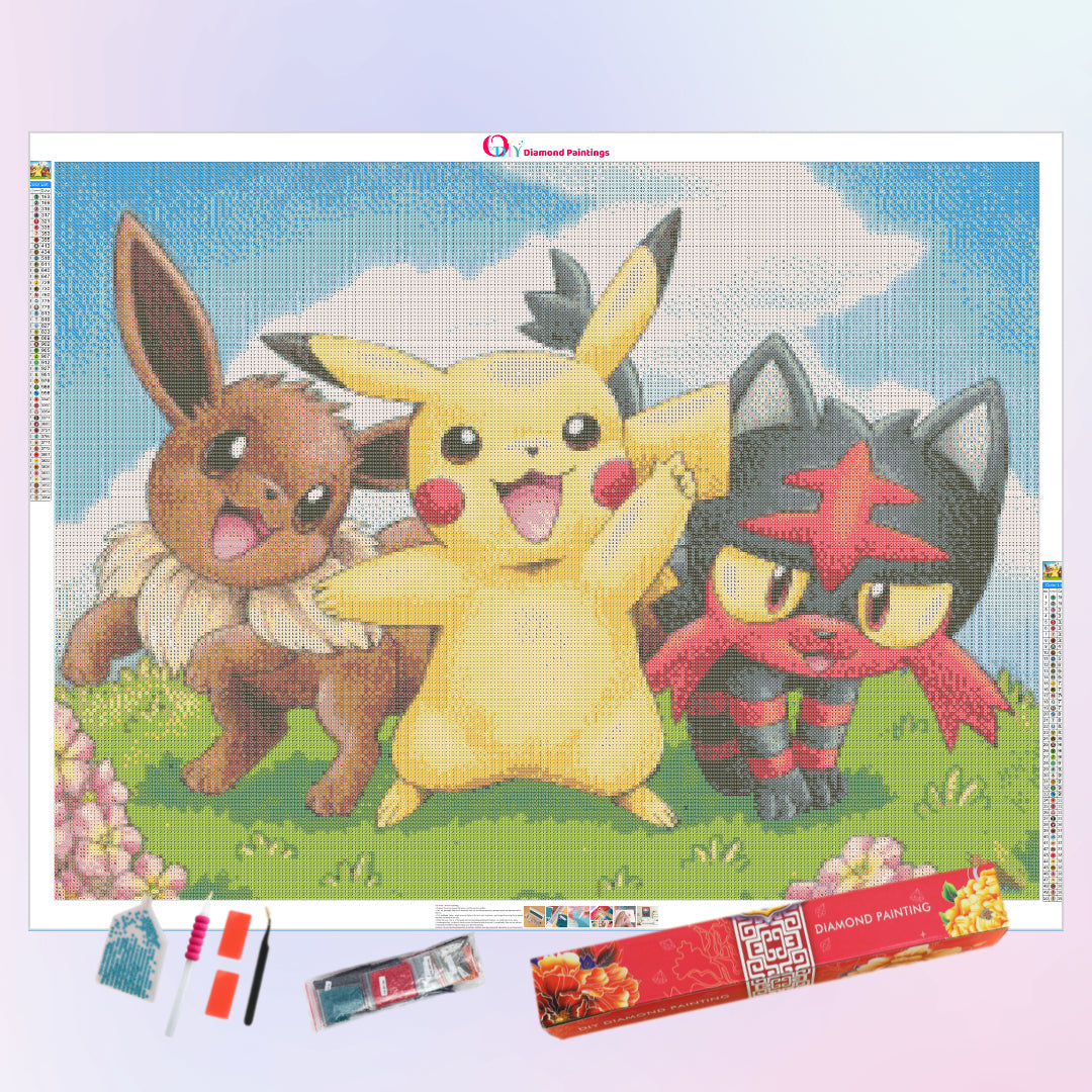 pikachu-trio-diamond-painting-art