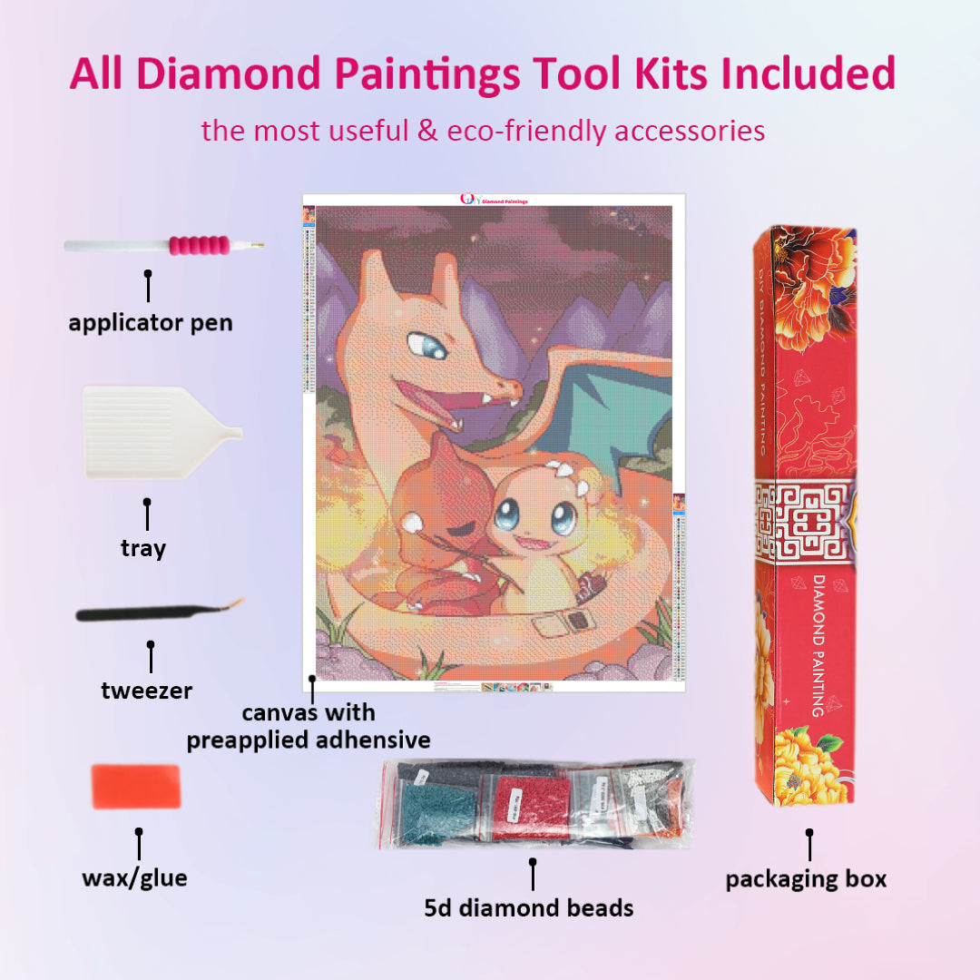 Pokemon Chanmander Diamond Painting Kits for Adults 20% Off Today