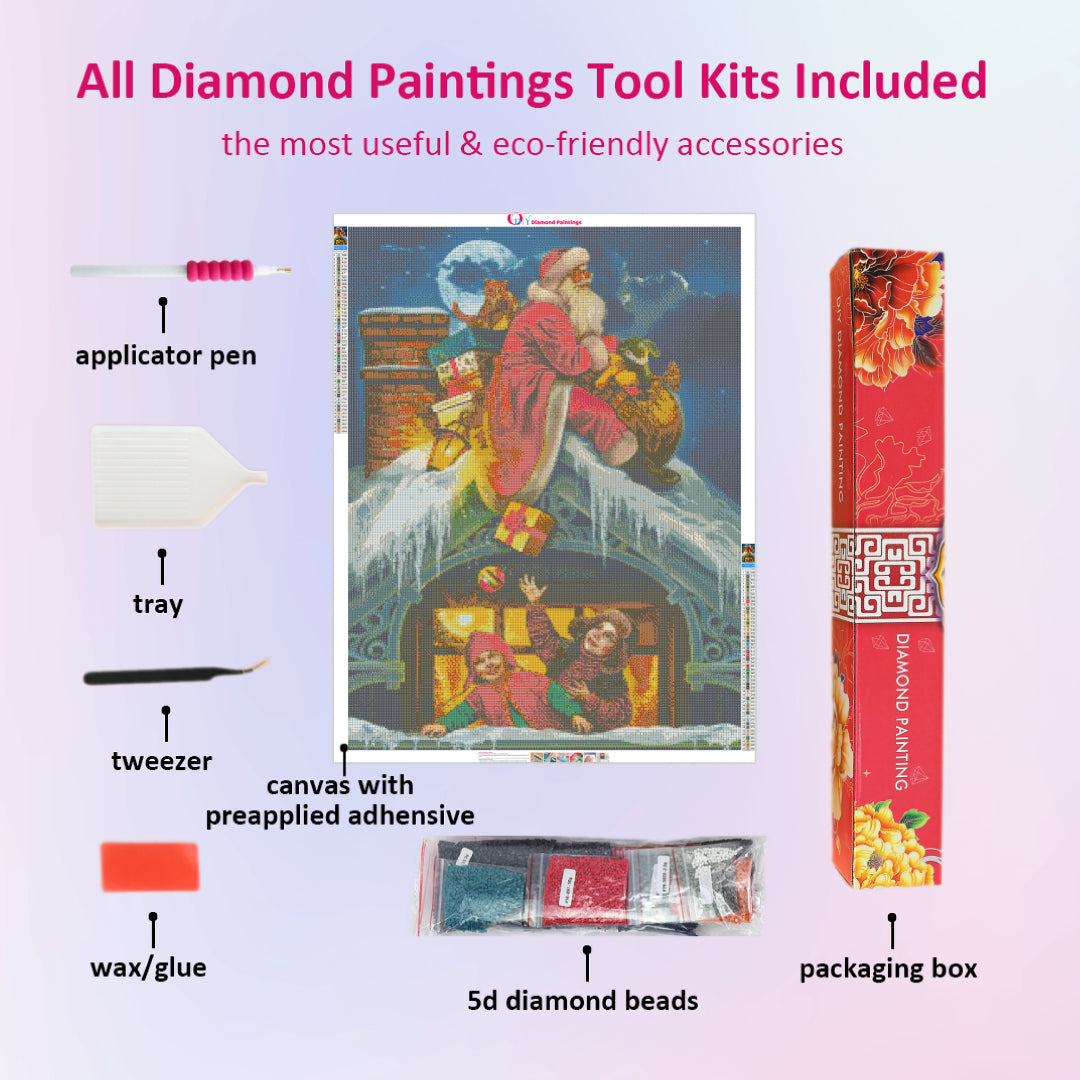 santa-claus-on-the-roof-diamond-painting-kit