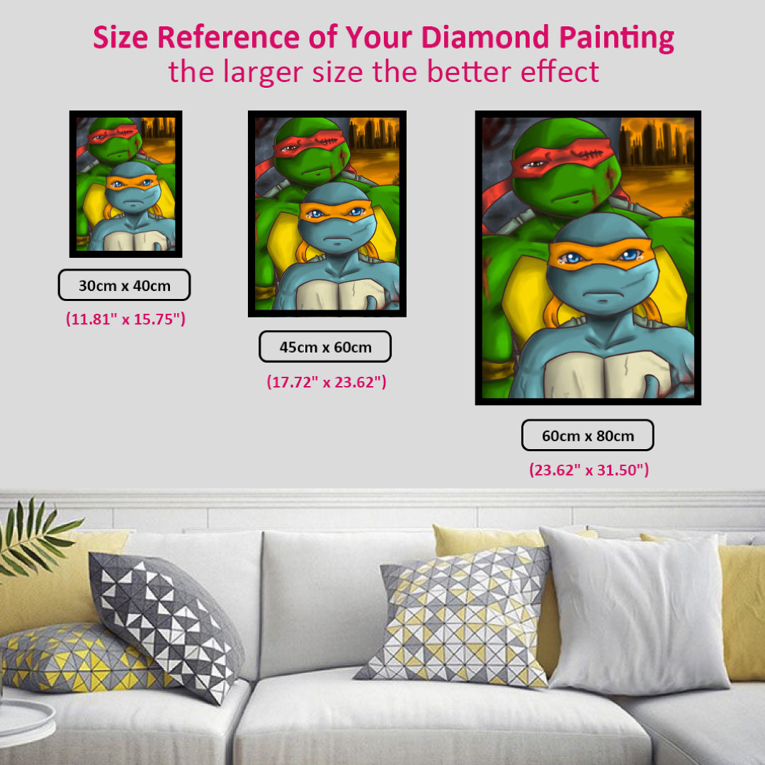 survival-warriors-raphael-and-michaelangelo-ninja-turtle-diamond-painting-art